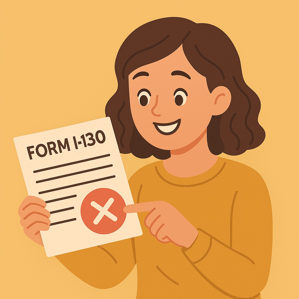 Cartoon person catching error on form